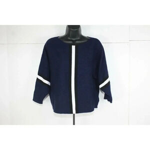 Women's "Say What?" Blue, Black and White Sweater in Sz Large